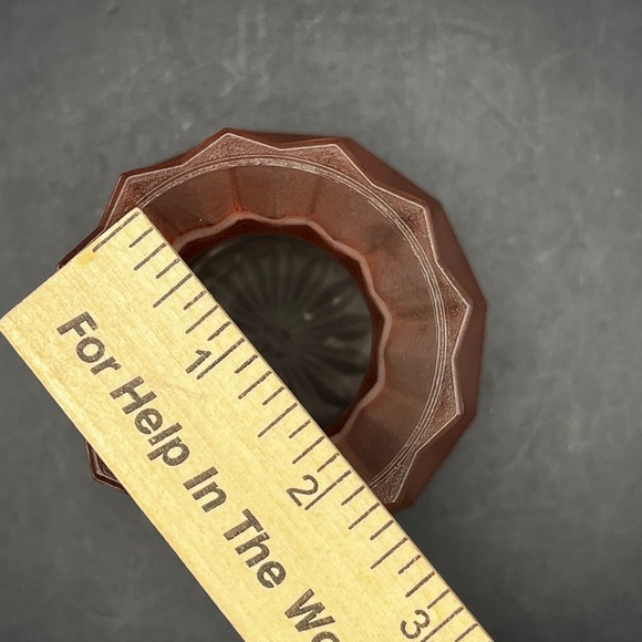 Vtg Frosted Pink Peach Diamond Cut Glass Vase Art Deco Style 6" Teardrop Shape - Picture 6 of 6